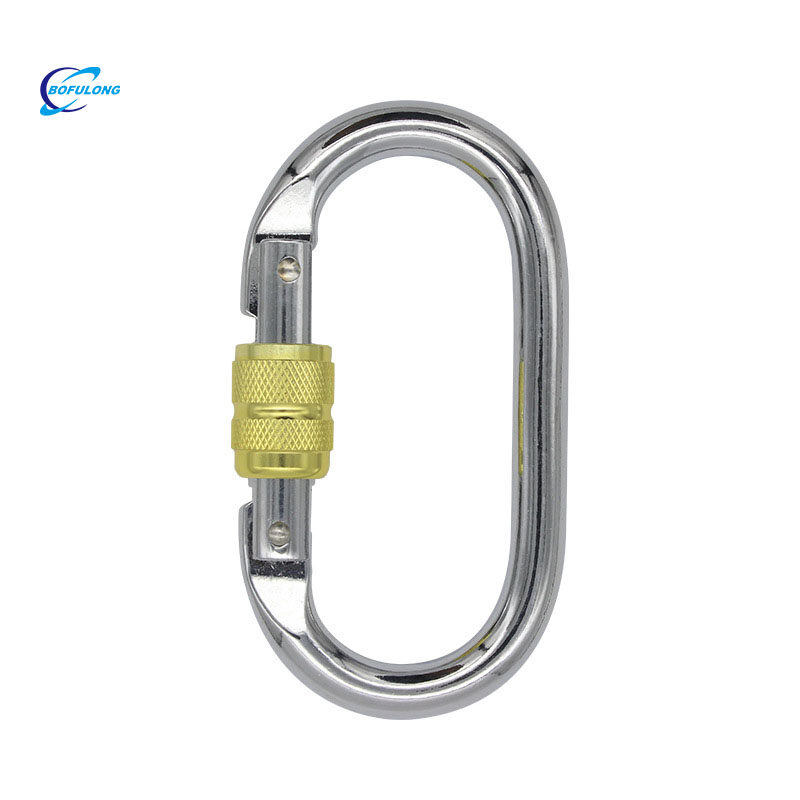25KN carabiner rock climbing automatic lock O-type mountaineering hook runway ring alloy steel connecting ring (2)