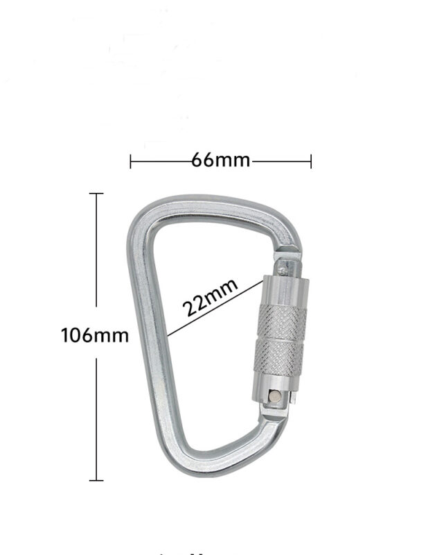 30KN Alloy Steel Climbing Belt Mountaineering Hook Outdoor Expansion Safety Buckle
