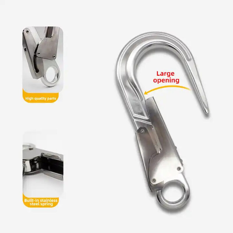 Aluminum alloy big hook anti-fall insurance safety hook high-altitude operation protection equipment hanging buckle quick-hanging connector (3)